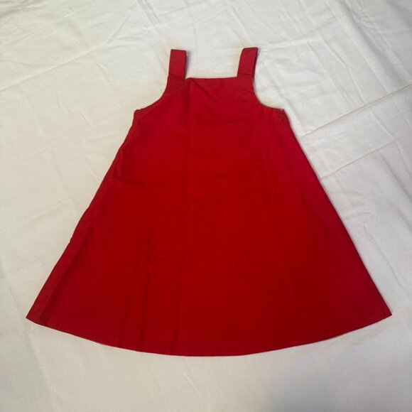 Vintage Mulberry St. Reversible Jumper Dress Size 5 | Red Floral Tulip & Flag - Picture 2 of 8